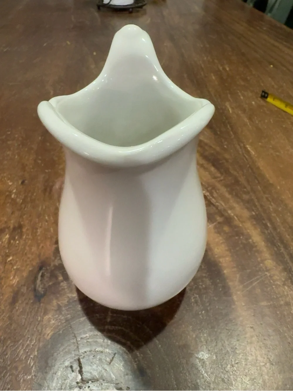 White Ceramic Creamer Pitcher - Classic Tabletop Accessory